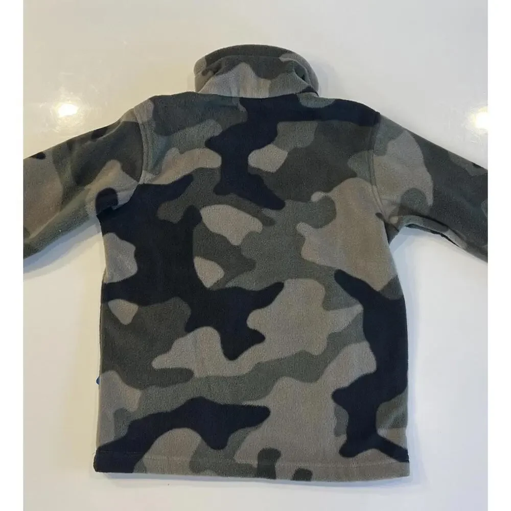 Columbia Boy’s Fleece Jacket Zing III Green Camo Zip Front Size Large (14/16)